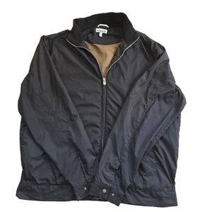 Peter Millar Black Lightweight Golf Windbreaker, Size L